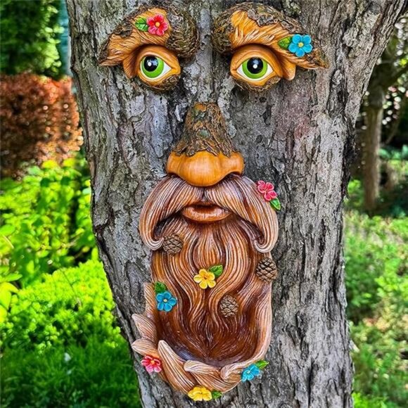 Mood Lab Tree Face Decor - Outdoor Bird Feeder - Old Man Tree Decoration - - Picture 7 of 7